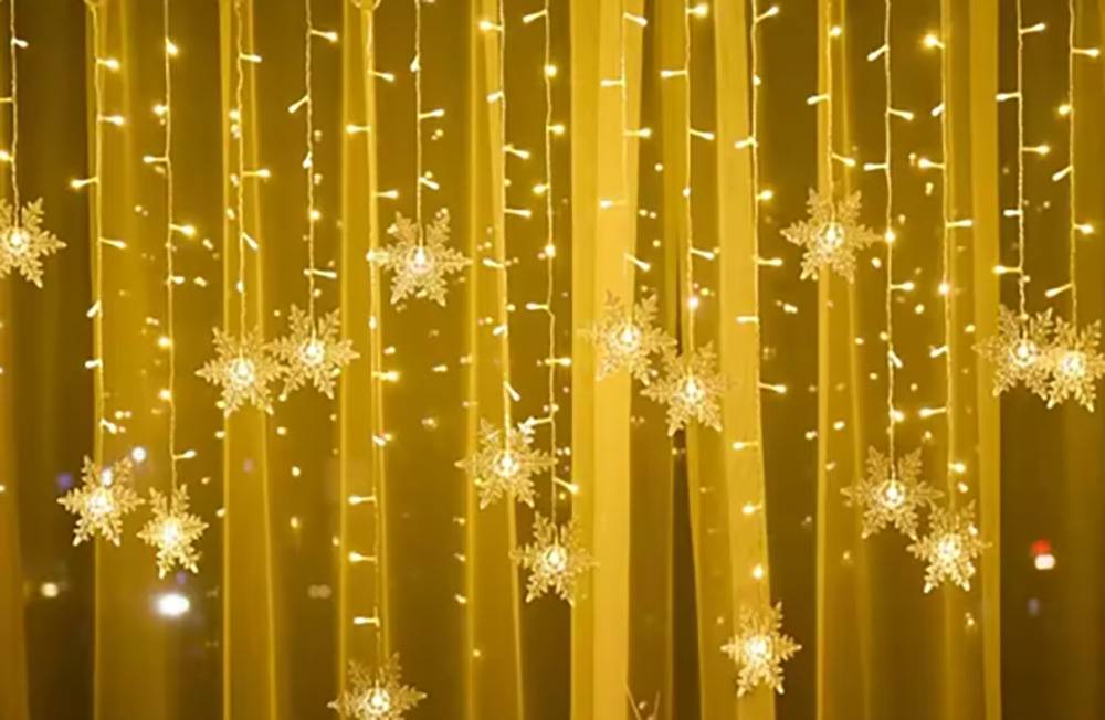 クリスマス イルミネーション ライト 雪の結晶 3.2M クリスマス飾り led   暖かい白