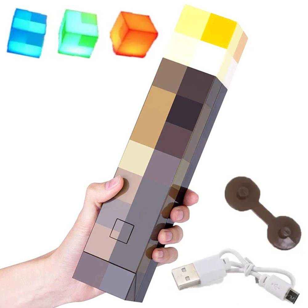 マインクラフト マイクラ pc UBS 充電 たいまつ ライト  ブラウン