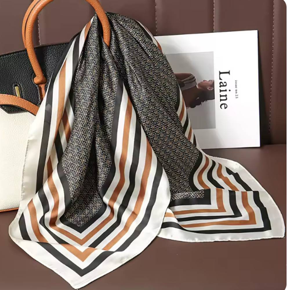 レディース カジュアル 正方形 スカーフ バンダナ シルク風 ネッカチーフ   888