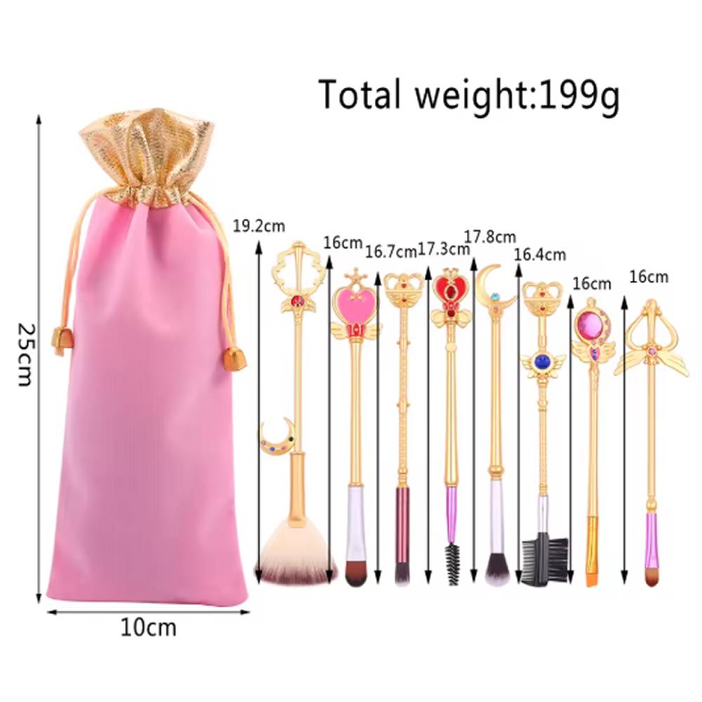 セーラームーン メイクブラシ 化粧筆 ステッキ 魔法 女の子 女性 プレゼント ギフト 8本セット 