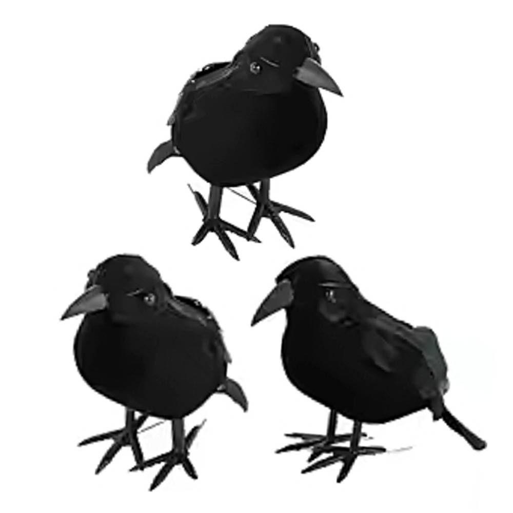 カラス ハロウィン フィギュア 人形 置物 リアル イベント おもちゃ パーティ 3つセット 