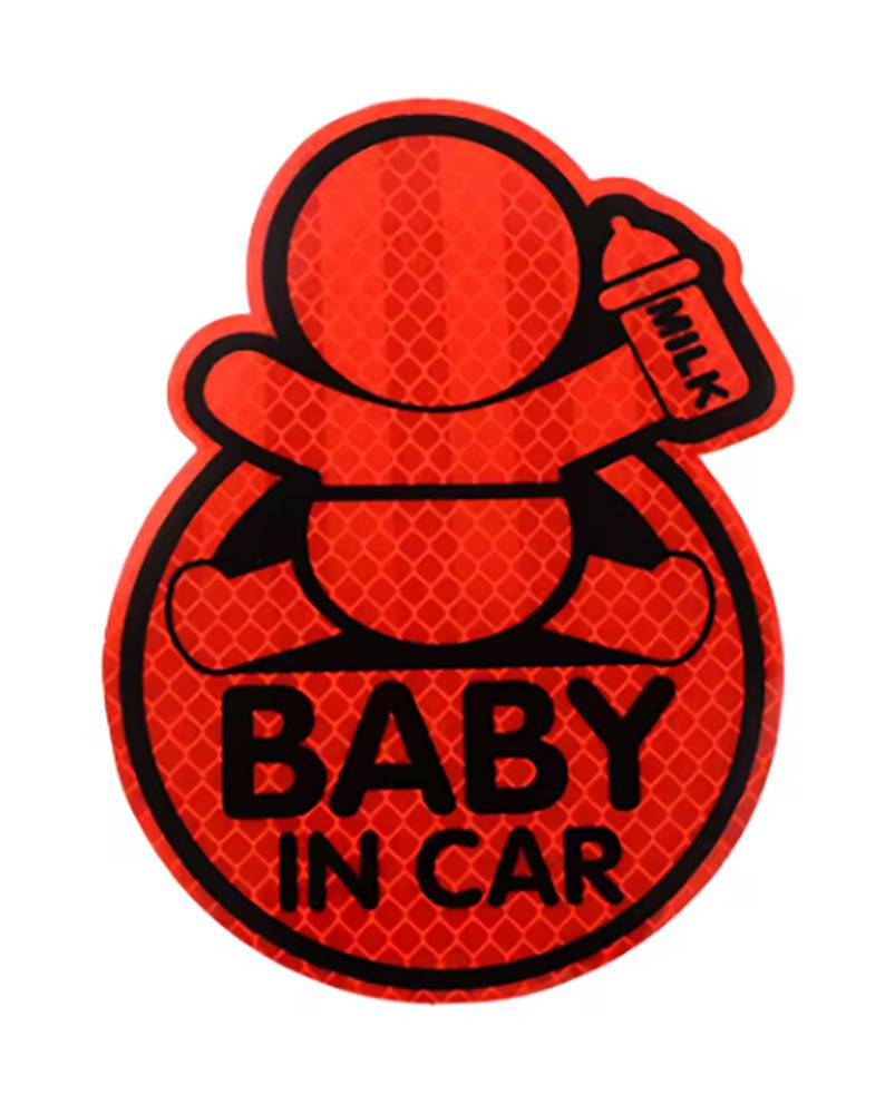 車 ステッカー カーステッカー ベイビーインカ― 赤ちゃん 子供 デカール  反射 安全 警告  赤