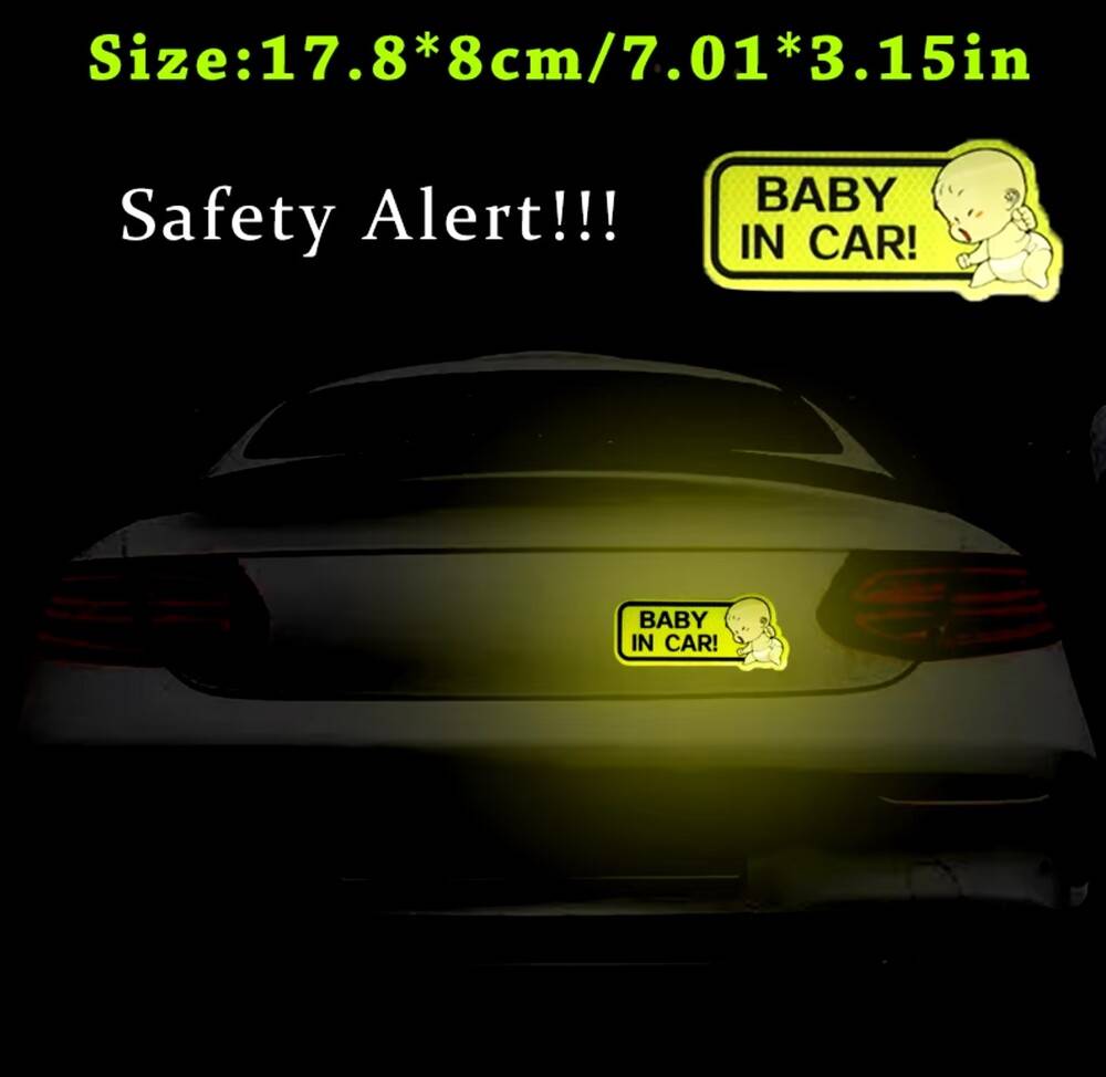 ベビーインカー カーステッカー BabyInCar 車 反射 安全 ステッカー  黄