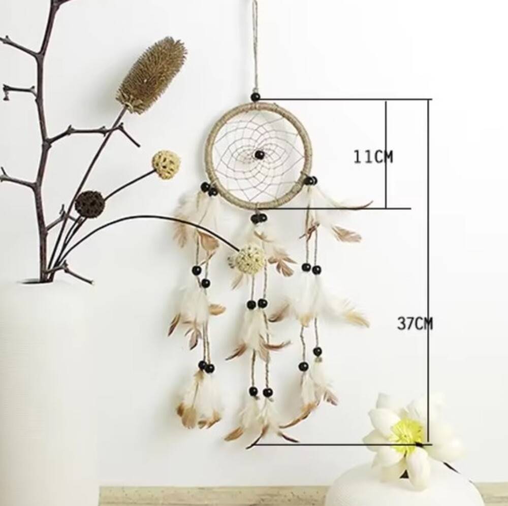ドリームキャッチャー 壁飾り 装飾 室内 車内 アクセサリー インテリア 壁掛け   ブラウン