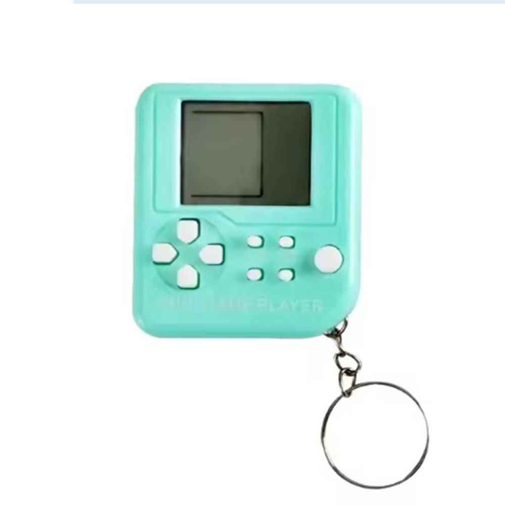 ミニゲーム キーホルダー パズル レトロ ノスタルジー 子供 大人 キッズ ブロック ドット絵 green