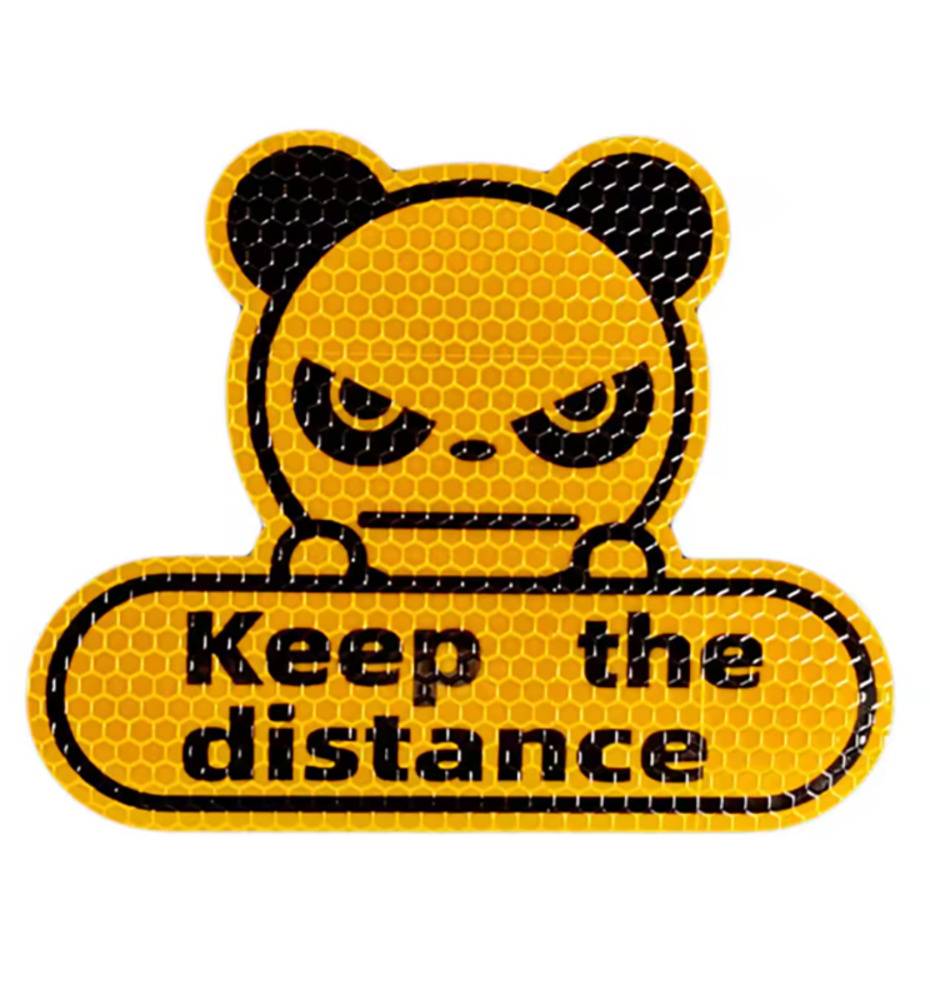 パンダ 車 ステッカー 反射タイプ Keep the distance 追突防止 カーステッカー 