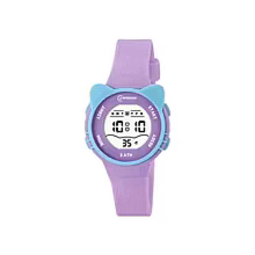 子供 腕時計 キッズ ウォッチ 子ども用腕時計 デジタル時計 シリコン 多機能 猫耳 パープル