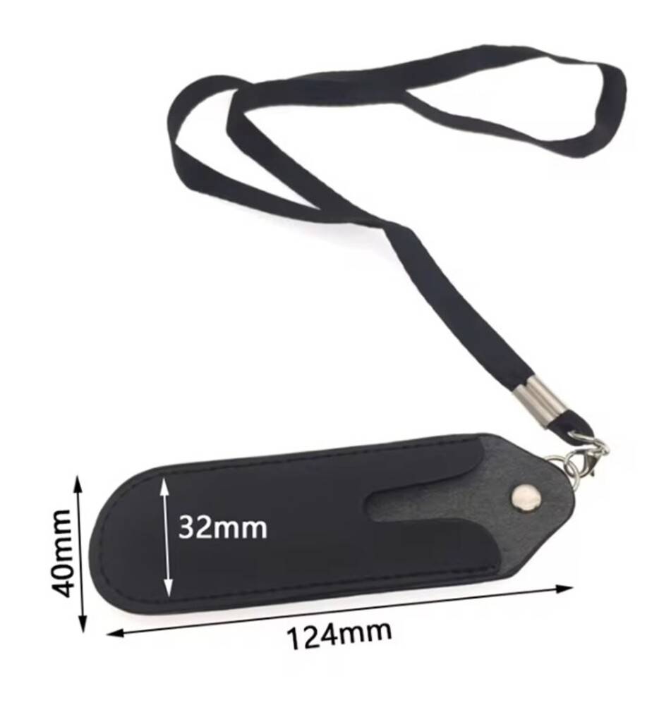 ポータブルケース 保護 ストラップ PUレザー ポーチ ミニペンケース ボイスレコーダー ホルダー 黒