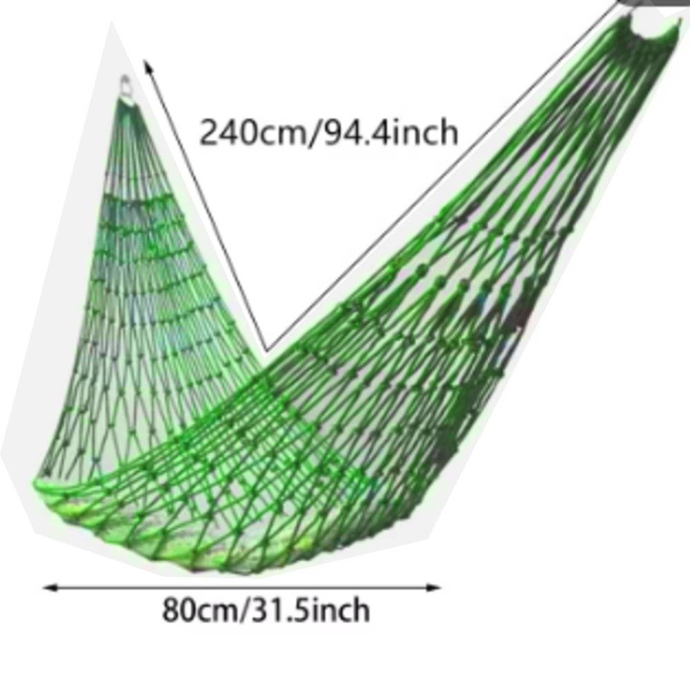 ハンモック グリーン ポータブル ハンモック メッシュ キャンプ 庭 ビーチ 庭 旅行 グリーン