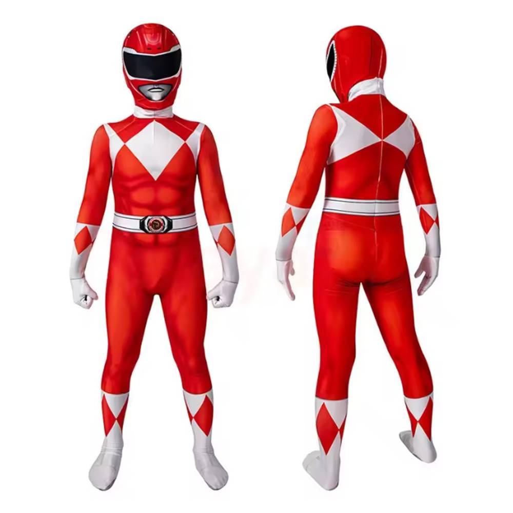 戦隊 ヒーロー 全身タイツ コスプレ レンジャー ハロウィン コスチューム 衣装 特撮 大人用 赤