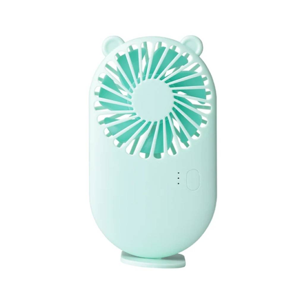 ハンディファン ミニ扇風機 卓上 USB充電式 薄型 軽量 かわいい   グリーンくま