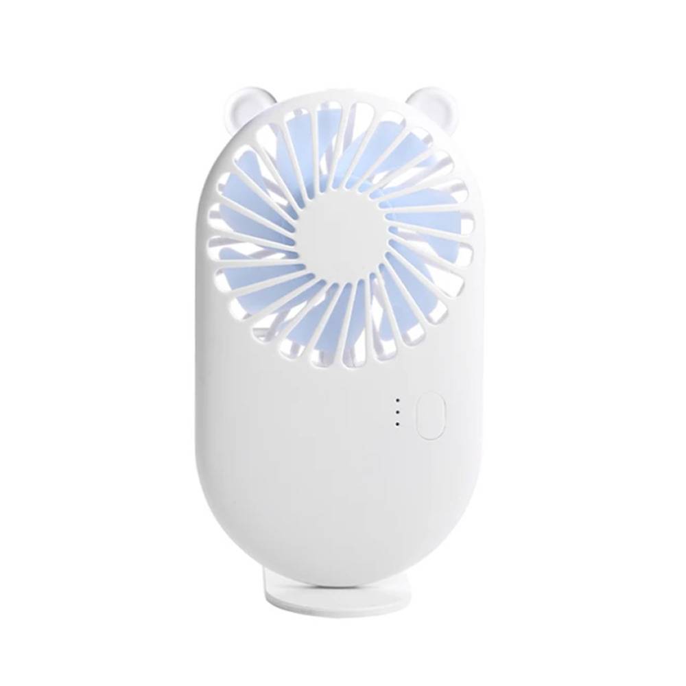 ハンディファン ミニ扇風機 卓上 3段階風量 USB充電式  オフホワイトくま