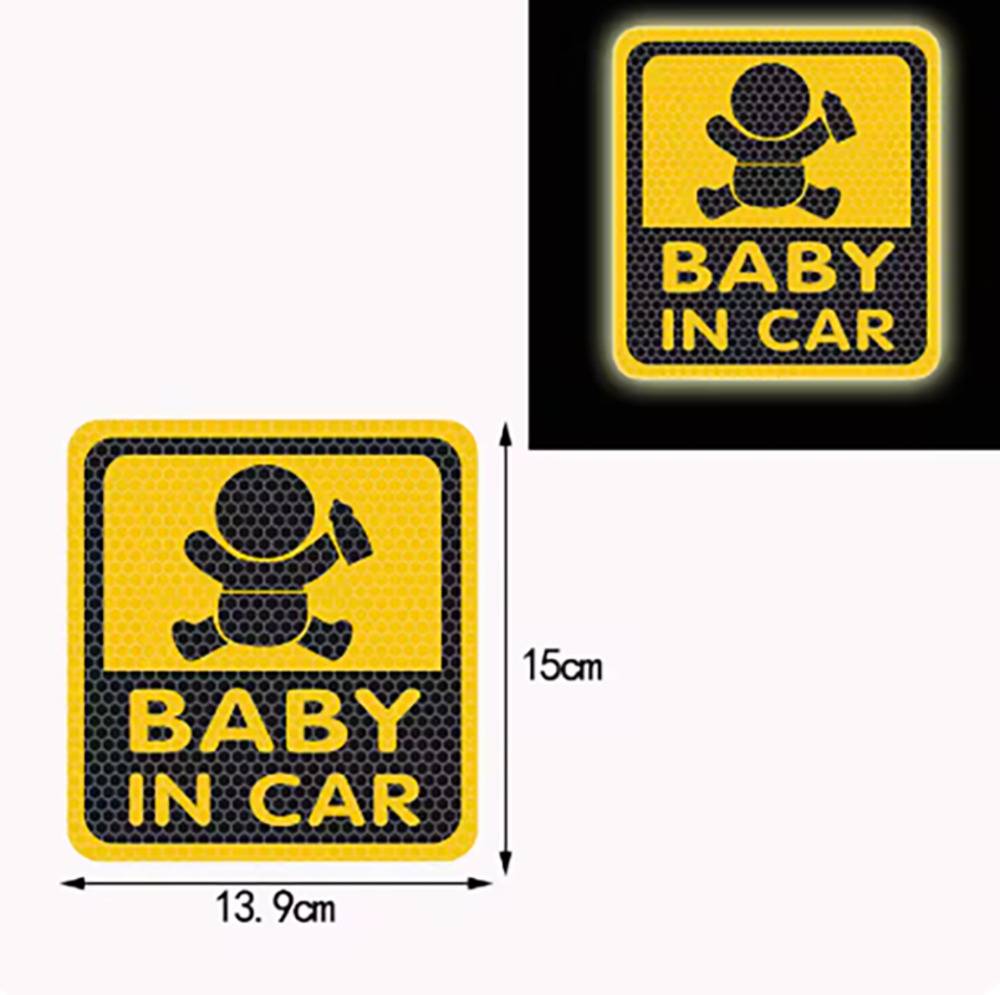 カーステッカー BABY IN CAR 反射 ステッカー ベビーインカー 赤ちゃん 車用 サイン  赤ちゃん 赤ちゃん3