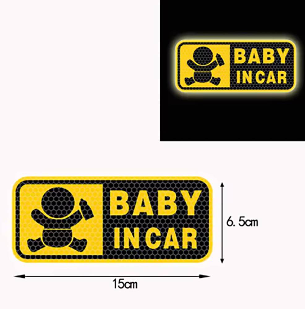 カーステッカー BABY IN CAR 反射 ステッカー ベビーインカー 赤ちゃん 車用 サイン   赤ちゃん