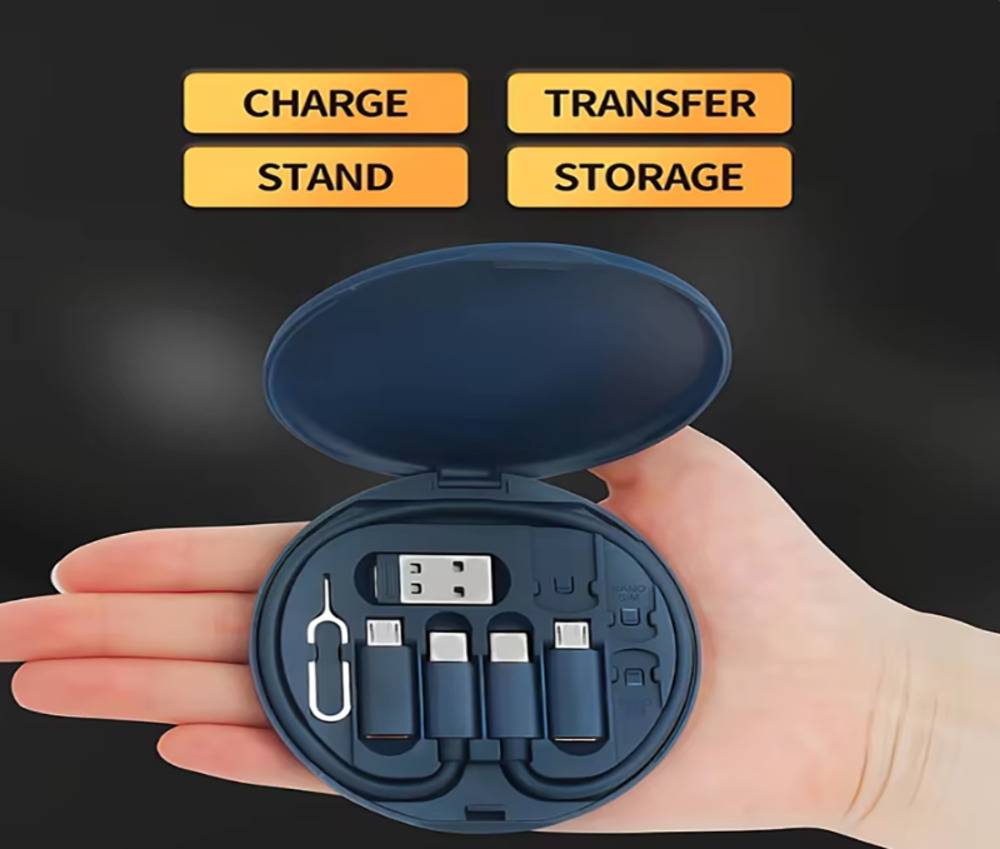 多機能ケーブルセット 充電 データ転送 USBアダプター スマホスタンド SIMピン コンパクト