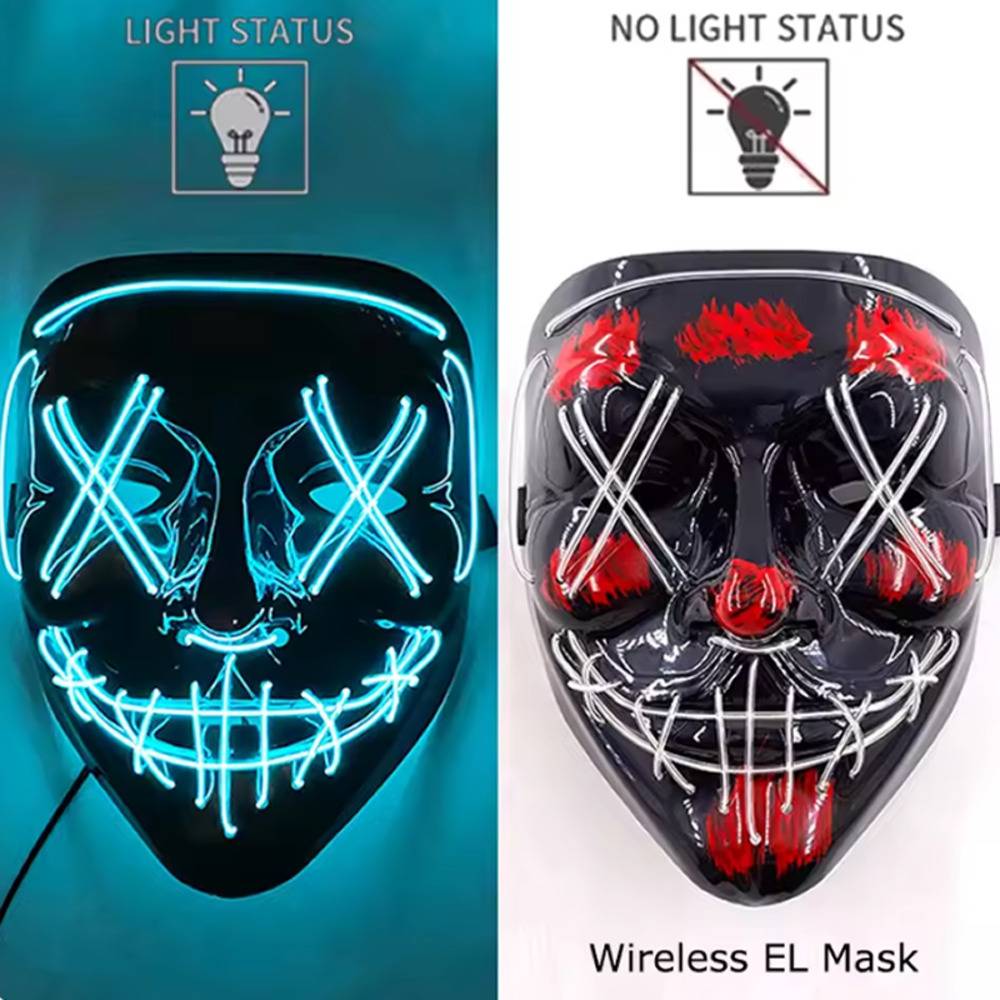 面白い LED 光る ホラー マスク 仮面 コスプレ 仮装 ハロウィン クリスマス イベント 文化祭 