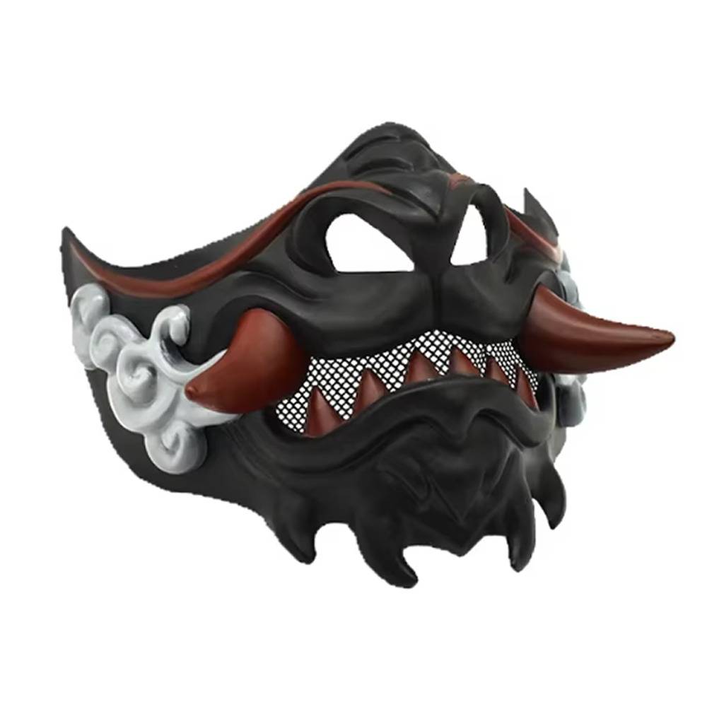 鬼 お面 ハーフフェイスマスク 悪魔 侍 コスプレ ハロウィン ハロウィーン 仮面舞踏会 パーティー コミ 