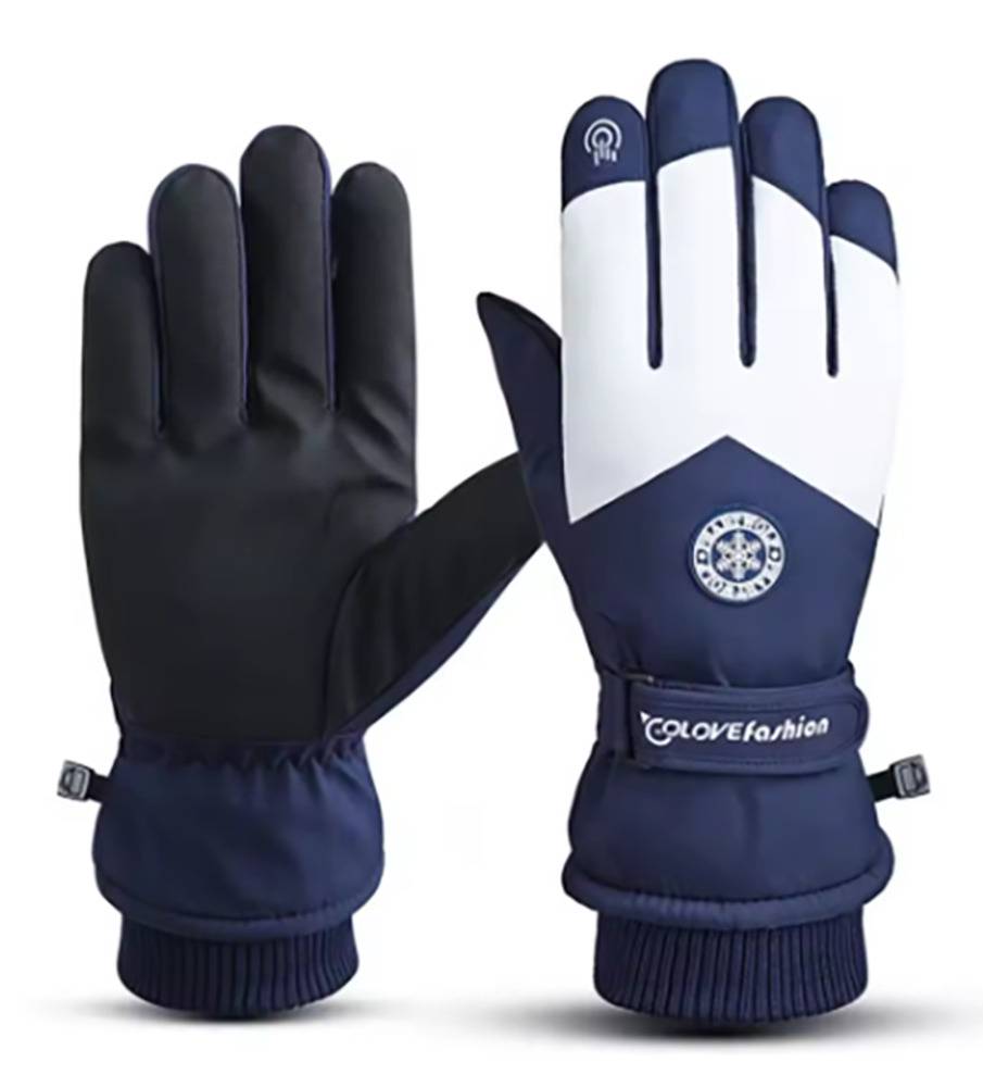 手袋 グローブ バイク スマホ対応 防水 作業 通勤 自転車 防寒 保温 厚手 防風 スキー スノボ 青