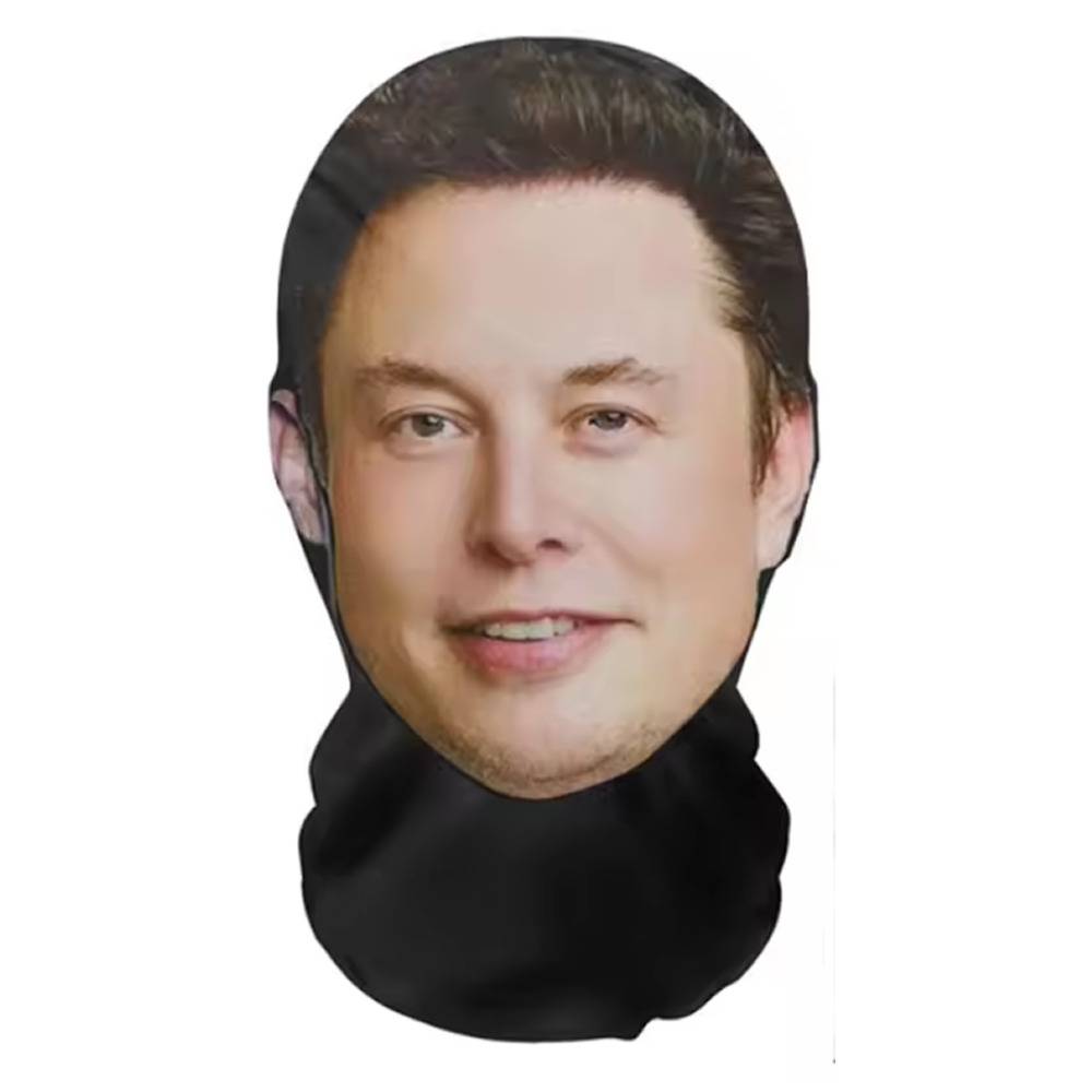 面白い3D フェイス プリントマスク 仮面 メッシュ 通気性 コスプレ 被り物 外  イーロンマスク