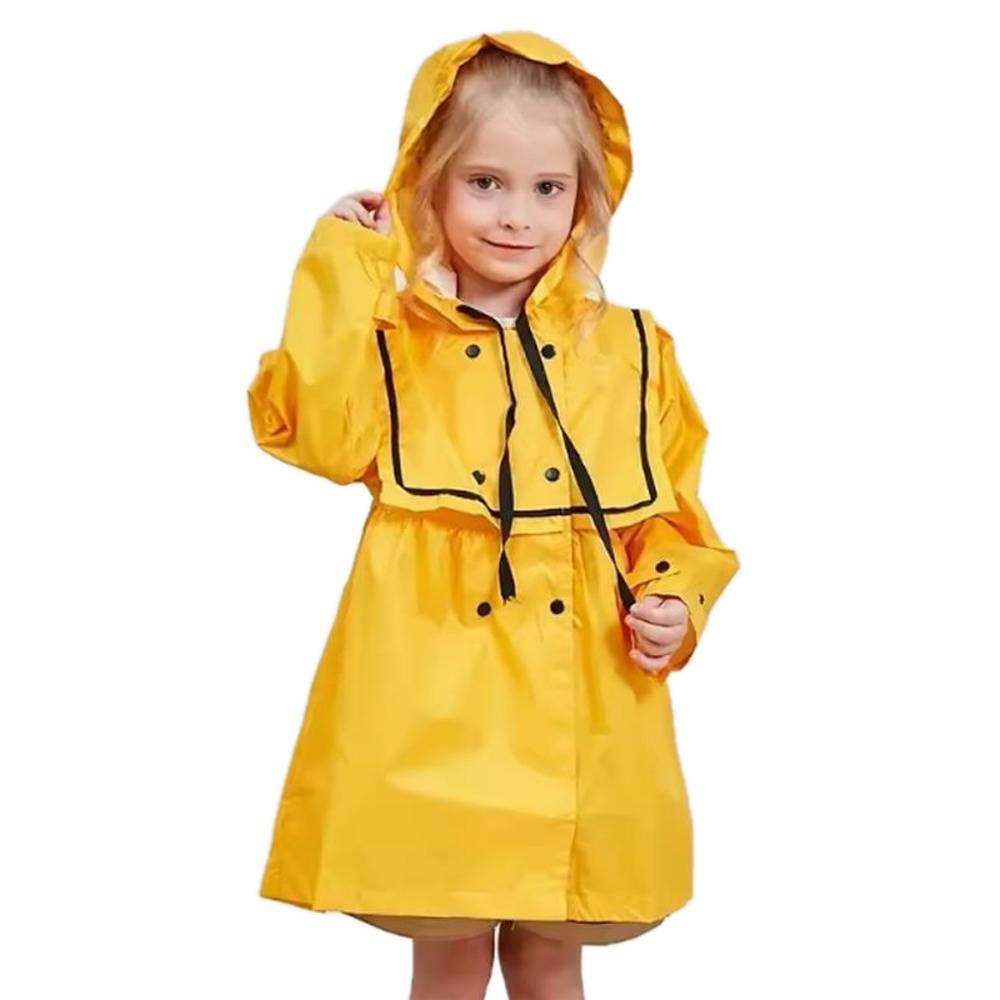子供用 レインコート ポンチョ プリンセス 女の子 かわいい 幼稚園 小学校 カ  イエローL