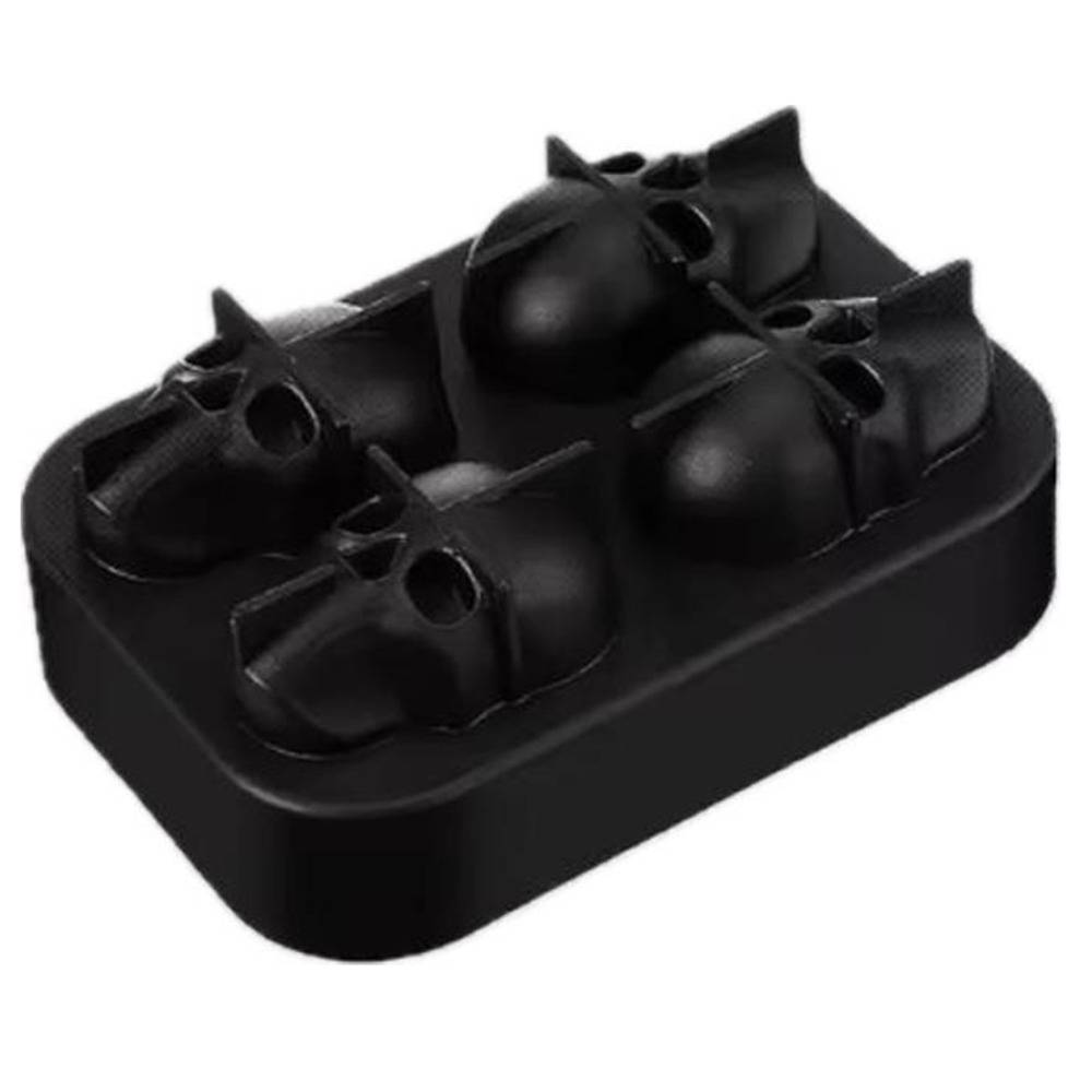 製氷皿 アイスキューブ 氷 ドクロ スカル 骸骨 シリコン チョコレート アイス モールド 4個 