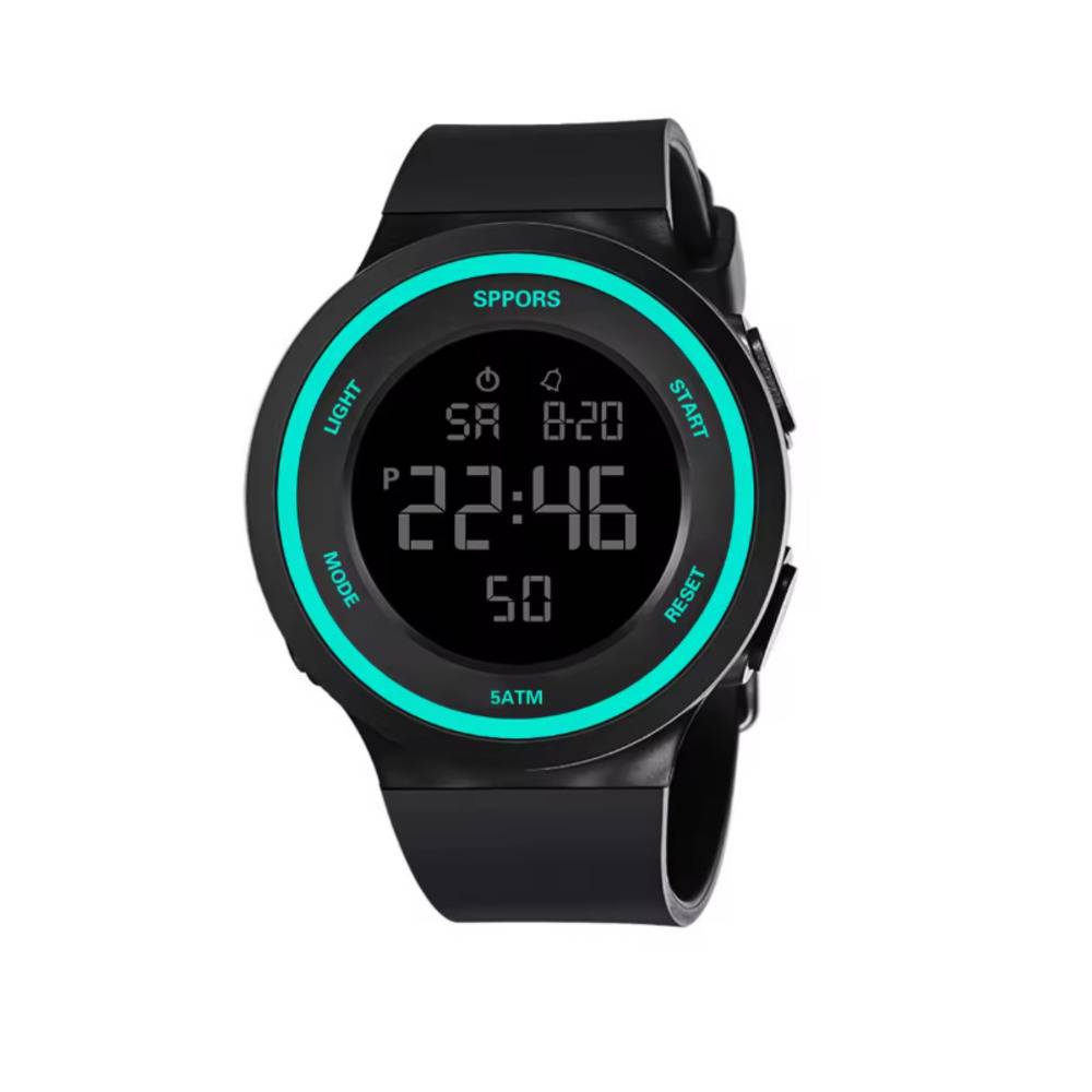 メンズ 腕時計 スポーツ カジュアル 男性 5気圧防水 シンプル おしゃれ アラーム ライト 緑