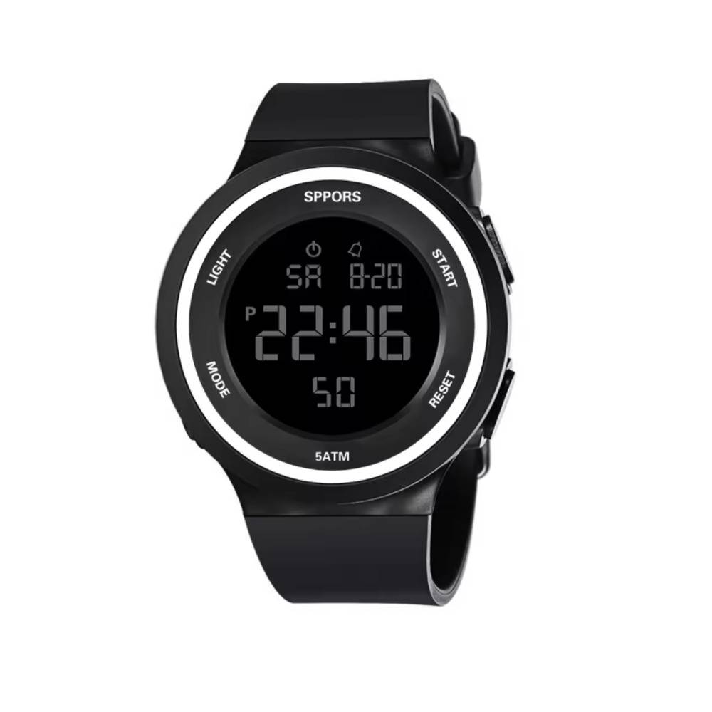 メンズ 腕時計 スポーツ カジュアル 男性 5気圧防水 シンプル おしゃれ アラーム ライト 白