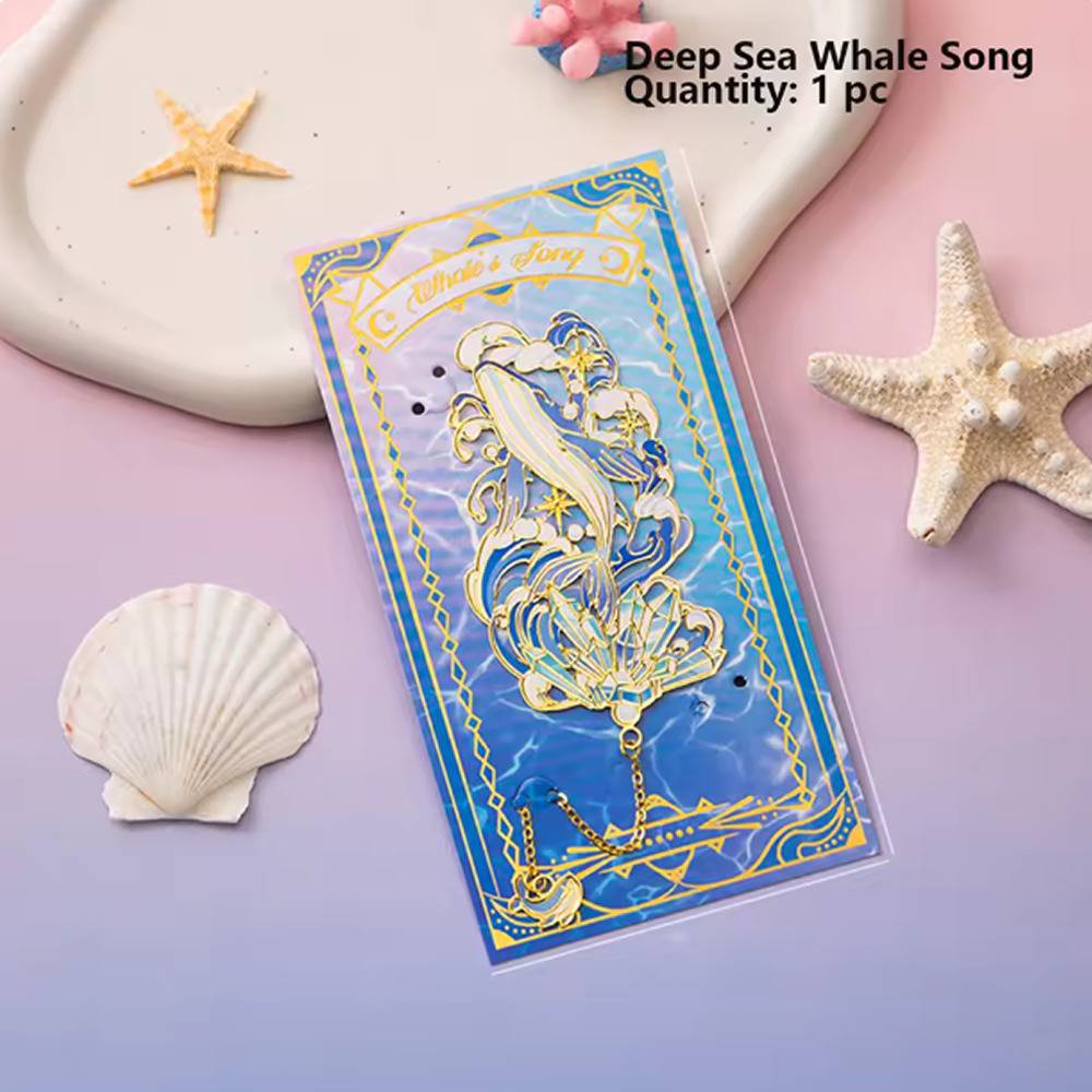 海洋生物 ブックマーク ブックマーカー しおり 本 かわいい 幻想的 女の子 プレゼント ギフト｜ホエール - 画像1