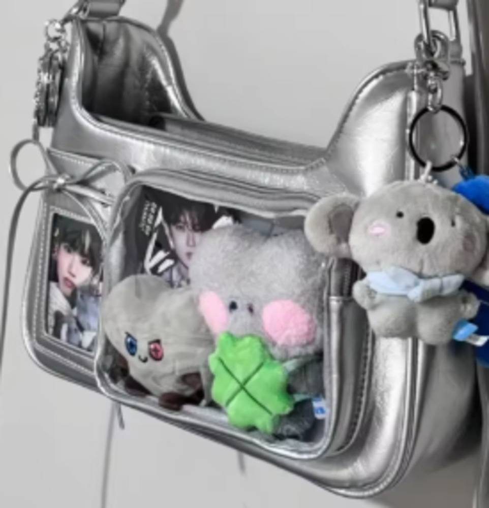 痛バッグ 透明 ショルダーバッグ 推し活 クリアバッグ Y2k ぬい 小さめ 缶バッジ 痛バ ぬい活
