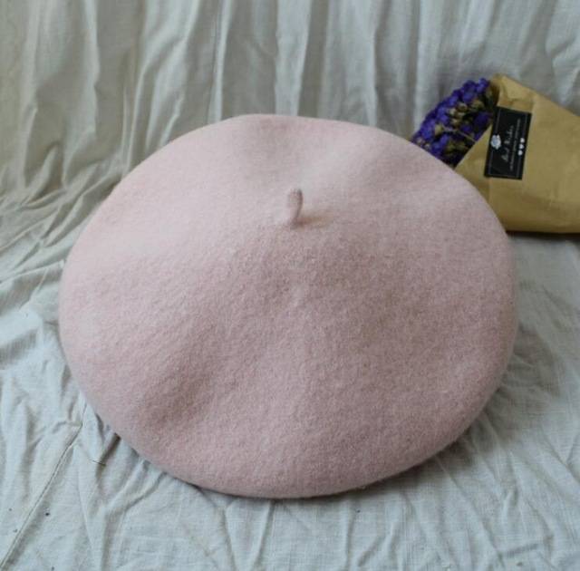 ベレー帽 レディース 帽子 ウール シンプル 暖かい フランス アーティスト ビーニーハット ギフト　