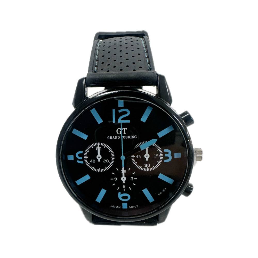 レーシングデザイン メンズ腕時計 ウォッチ GT クォーツミリタリー腕時計 水色 バリエーション:水色