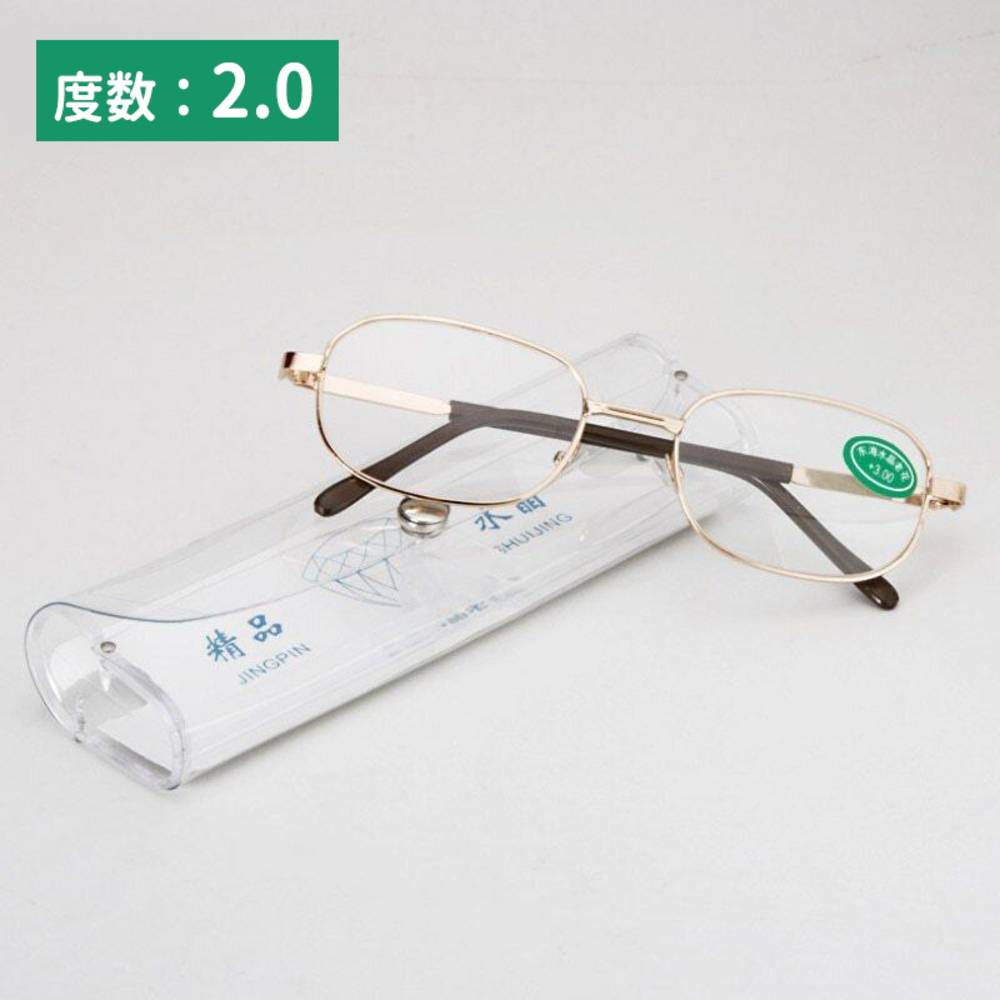 Reading glasses accessories, reading glasses, metal frame, glass lenses, unisex, simple, gold, stylish, fashionable｜[Alcohol by volume] 2.0 - 画像6