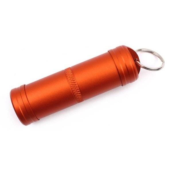 ピルケース アルミ製 薬ケース 携帯型 キーホルダー 薬入れ サプリメント 防水   オレンジ