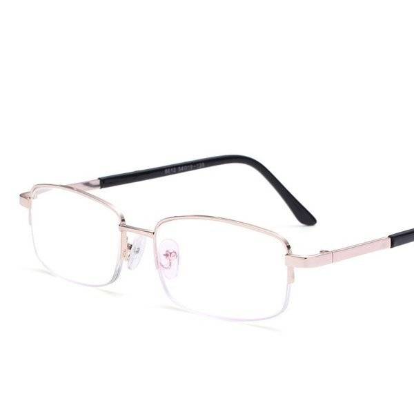 眼鏡 老眼鏡 HD コーティング 放射線防護 ハーフフレーム 樹脂 アイウェア メタル 度数 1.5