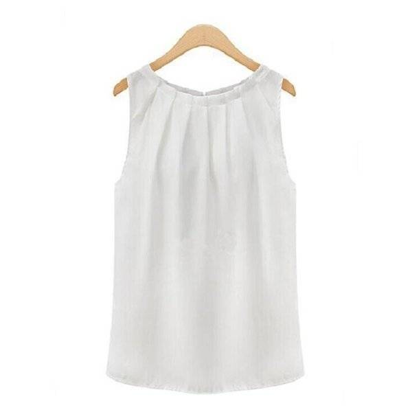 レディース ファッション ブラウス タンクトップ トロピカル シフォン カジュアル トップス 大 白-L バリエーション:白-L