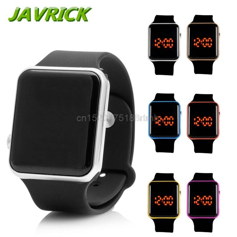 メンズ レディース シリコン スポーツ タッチ式 デジタル ブレスレット 腕時計 ギフト クール ブラック