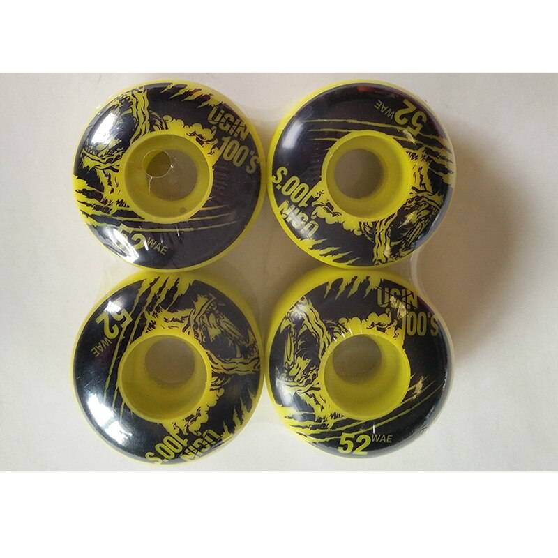 スケートボード ウィールセット ホイール PU ハードウィール  アクセサリー スケボー ストリート Yellow