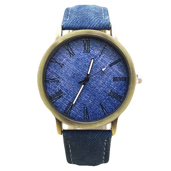 メンズ レディース 腕時計 ファッション デニム ジーンズ クォーツ おしゃれ プレゼント ギフト 青