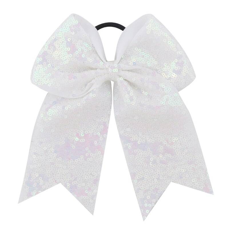 リボン キラキラ スパンコール ヘアゴム ヘアバンド ポニーテール おしゃれ ホワイト