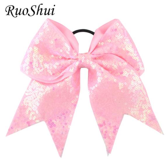 ヘアバンド ヘアゴム リボン スパンコール おしゃれ キラキラ ポニーテール  黒 カラフル