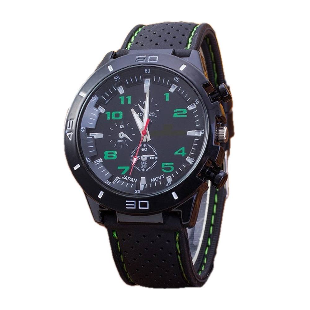 腕時計 メンズ アウトドア スポーツ 男性 ギフト 父の日 プレゼント クォーツ シリコンバンド 緑｜緑 - 画像7