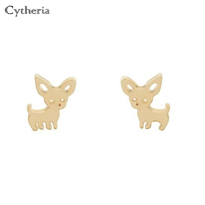 チワワ ピアス 犬 ペット かわいい 動物 スタッドピアス プレゼント ギフト  ゴールド｜ゴールド - 画像2