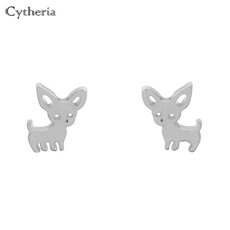 チワワ ピアス 犬 モチーフ アクセサリー かわいい レディース 小ぶり スタッドピアス 銀｜銀 - 画像3