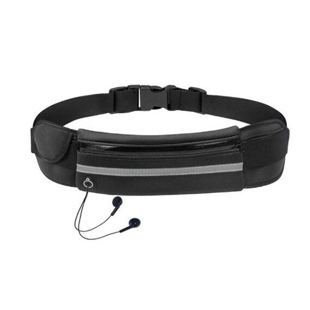 Waist bag, waist pouch, running, travel, waterproof, mobile phone holder, jogging belt, black｜Black - 画像3