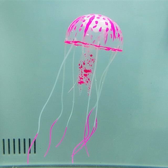 水槽用デコレーション 人工クラゲ アクアリウム 水槽用オーナメント 蓄光 リアル演出 水槽 ピンクL