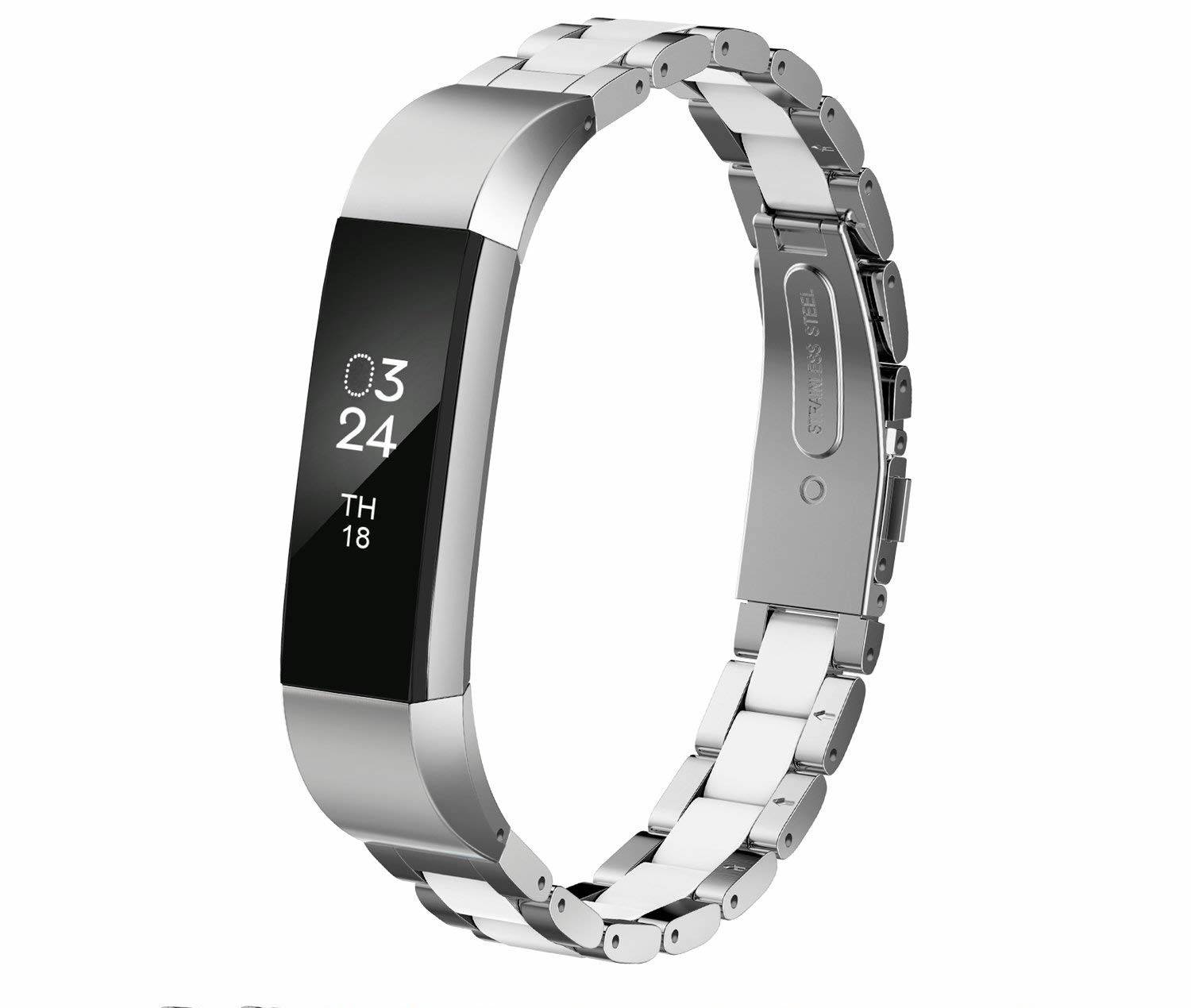 fitbit alta スマートウォッチ 交換ベルト シルバー 金属 バンドストラップ ステンレス 