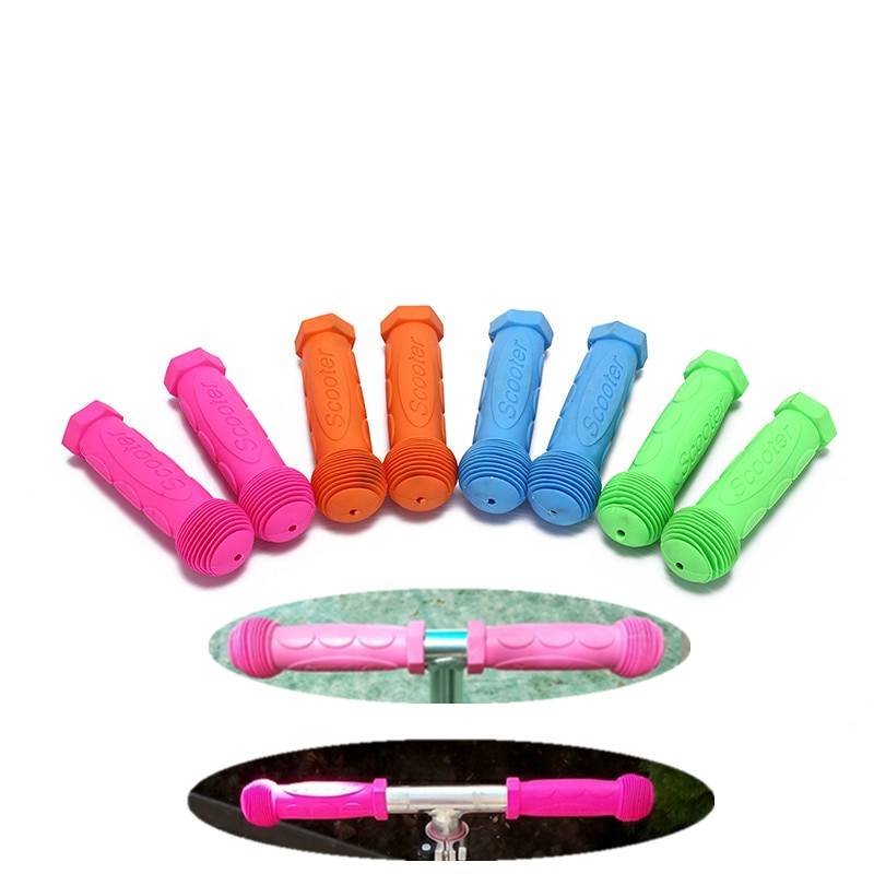 ハンドル グリップ 自転車 滑り止め スクーター ゴム製 1ペア MTB カスタム キッズ 安全 青