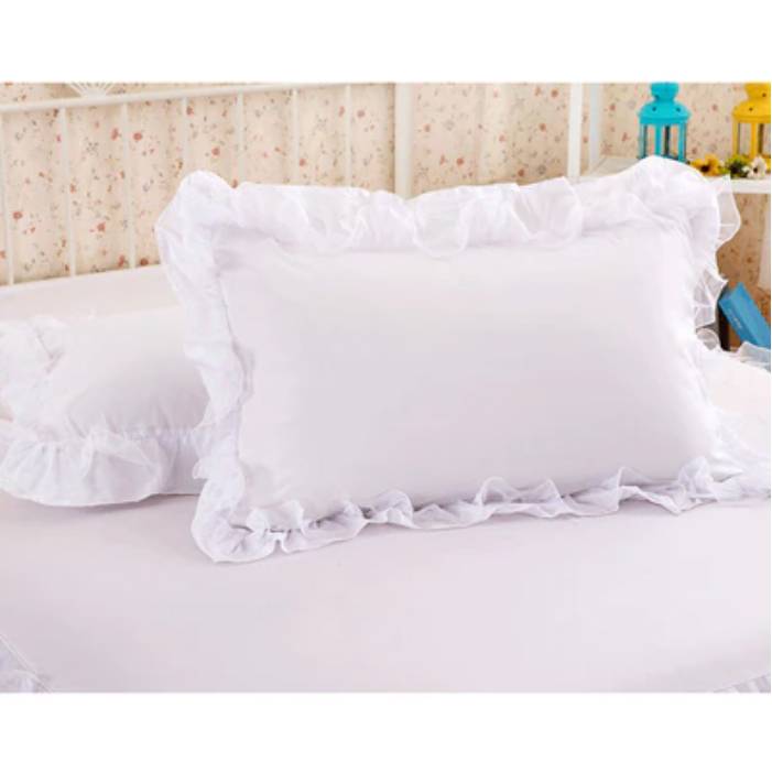 2-piece pillow set, cushion, bed, living room, bedroom, princess, pillow, cute, stylish, white｜White - 画像2