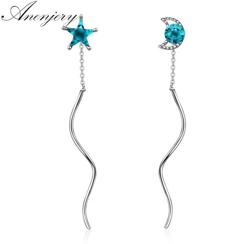 ピアス ストーン アクセサリー 月 星 トレンド パーティー おしゃれ ギフト レディース 銀｜銀