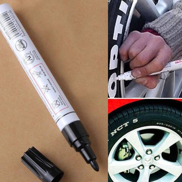 Tire marker, pen, marker, touch-up paint, car scratch repair, black｜Black - 画像2